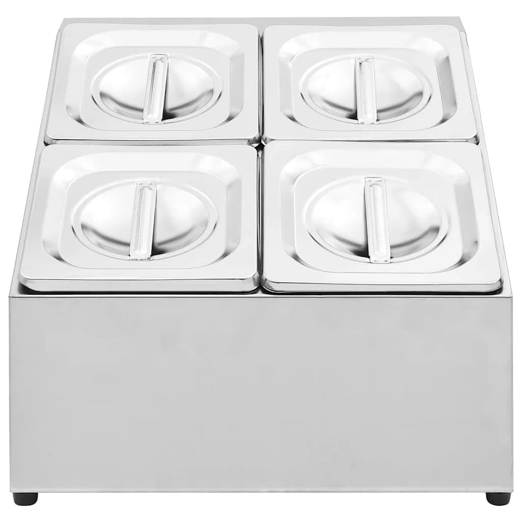Gastronorm-Behälter für 4 Behälter GN 1/6 Edelstahl mit Deckel