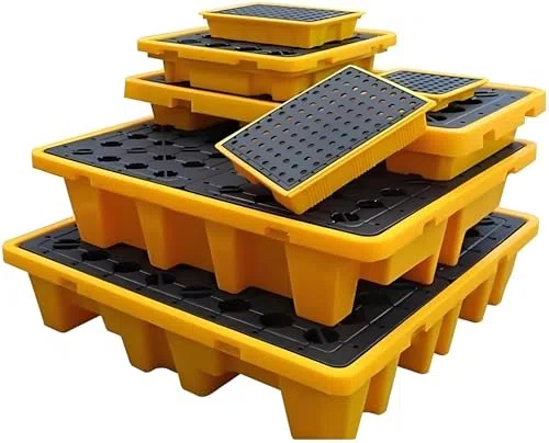 Modularer Abtropftisch mit wasserdichter Stapelschale für Öl- und Chemikalienbehälter, strapazierfähiges Polyethylen, 182,9 x 91,2 cm, ideal für den industriellen Einsatz
