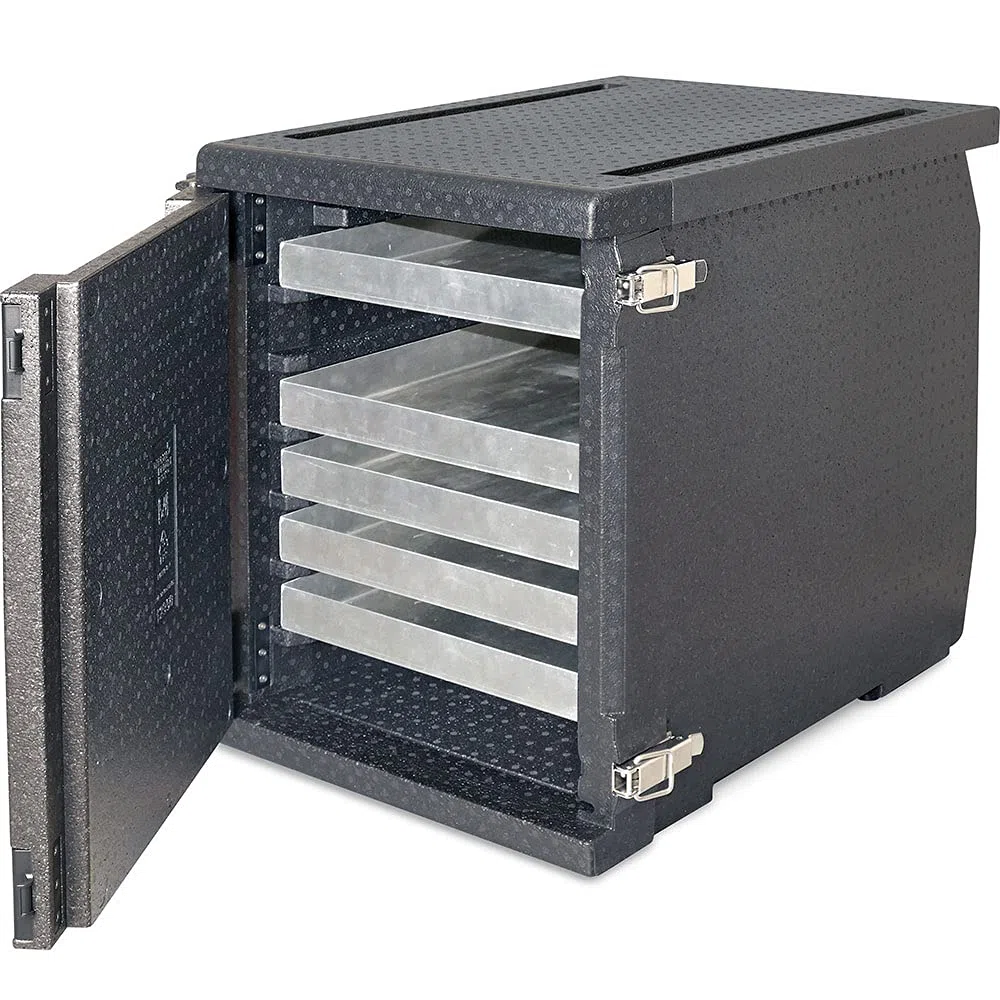 BRB Thermobox mit Fronteinschub und Deckel, Inhalt 146 Liter, BxTxH 540 x 740 x 685 mm, anthrazit