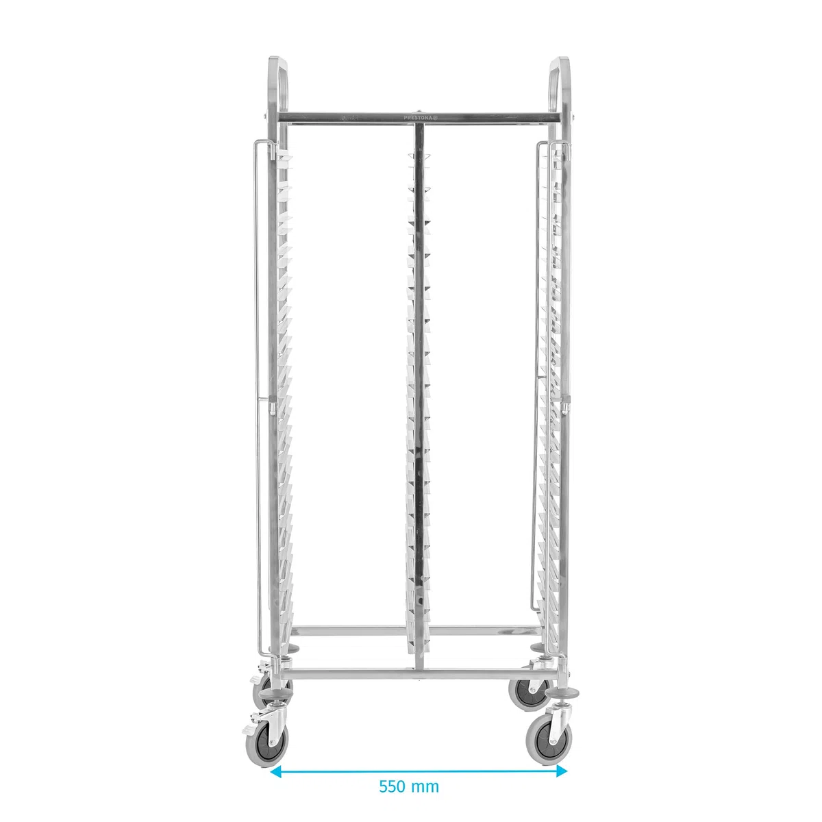 TECHNICA Prestona Edelstahl Transportwagen 32xGN 1/1 - Gastronormwagen 550x740x1735 mm - Wagen - Tablettwagen - Regalwagen - Einschübe Gastro - Rollbehälter - Servier Trolley - Profi Catering Lager