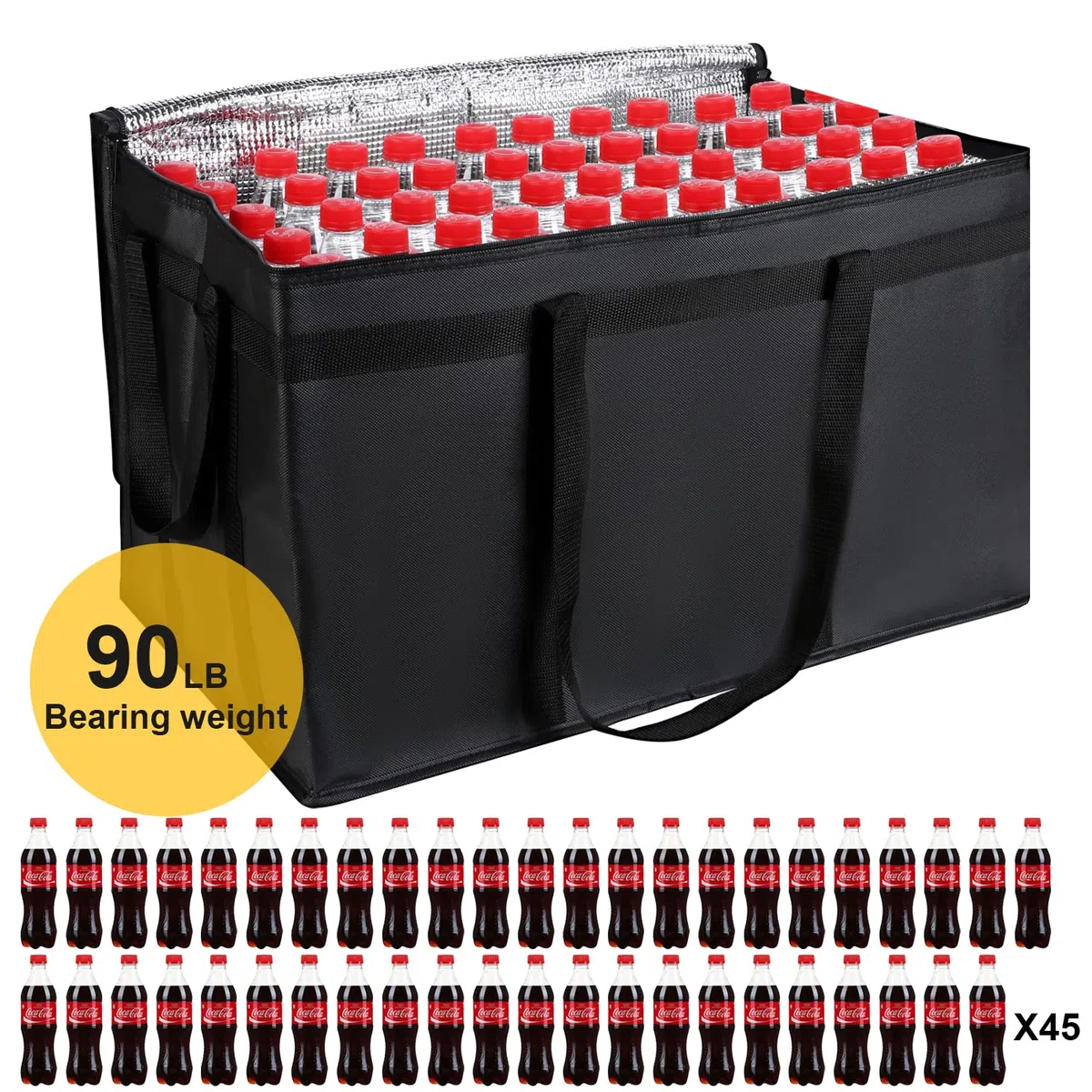 musbus 10 Stück extra große XXXL isolierte Lebensmittel-Liefertasche Kühltaschen halten Lebensmittel warm Therma Catering Tasche für Doordash 55,9 x 35,6 x 33 cm Kühltaschen Therma Shopper heiße XXXL