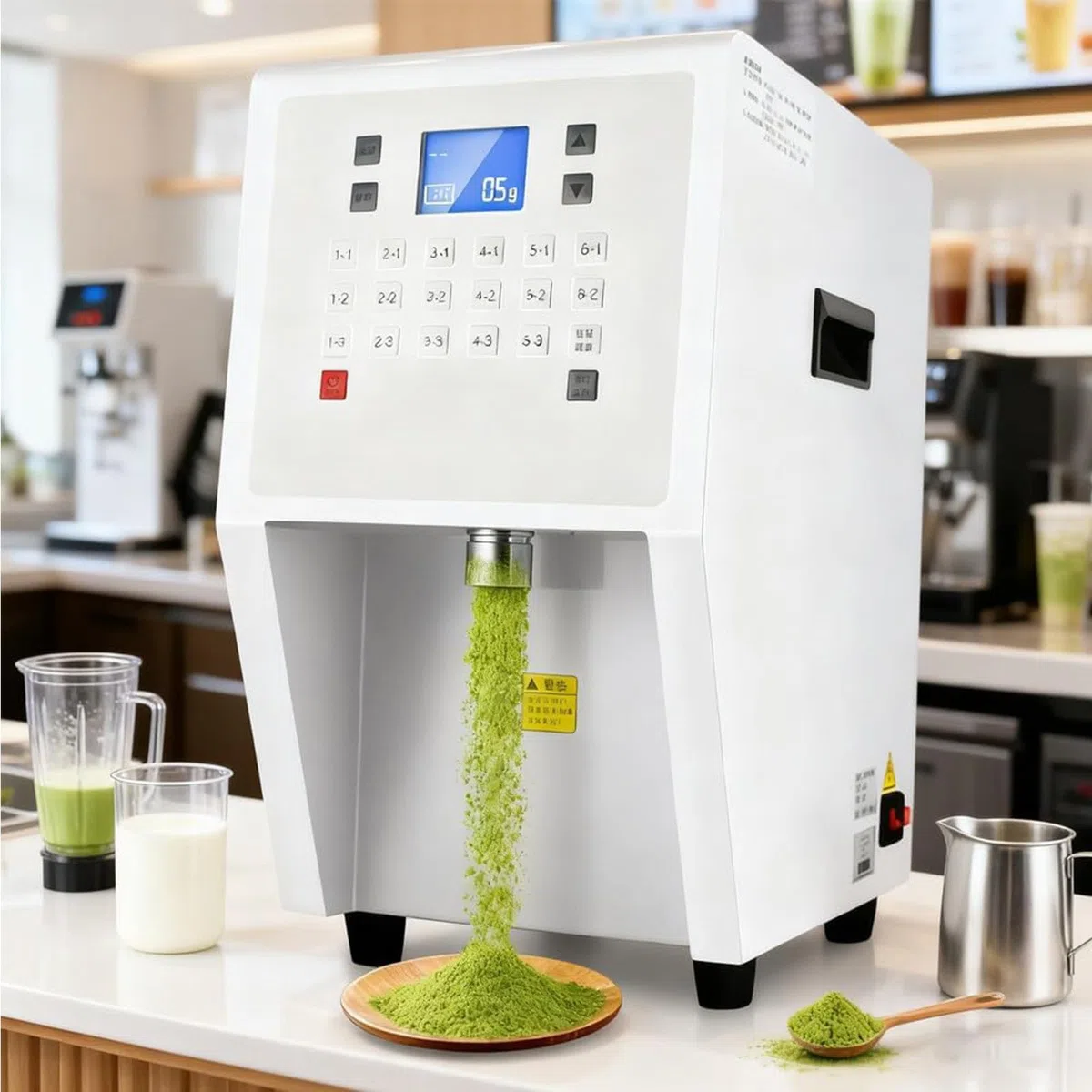 Kommerzielle automatische Fruchtpulver-Maschine, 3,5 l, Fruchtpulver-Dosiergerät, Fruktose-Sirupspender, kompatibel mit Kaffeepulver, Puderzucker, Taro-Pulver in Getränkeläden