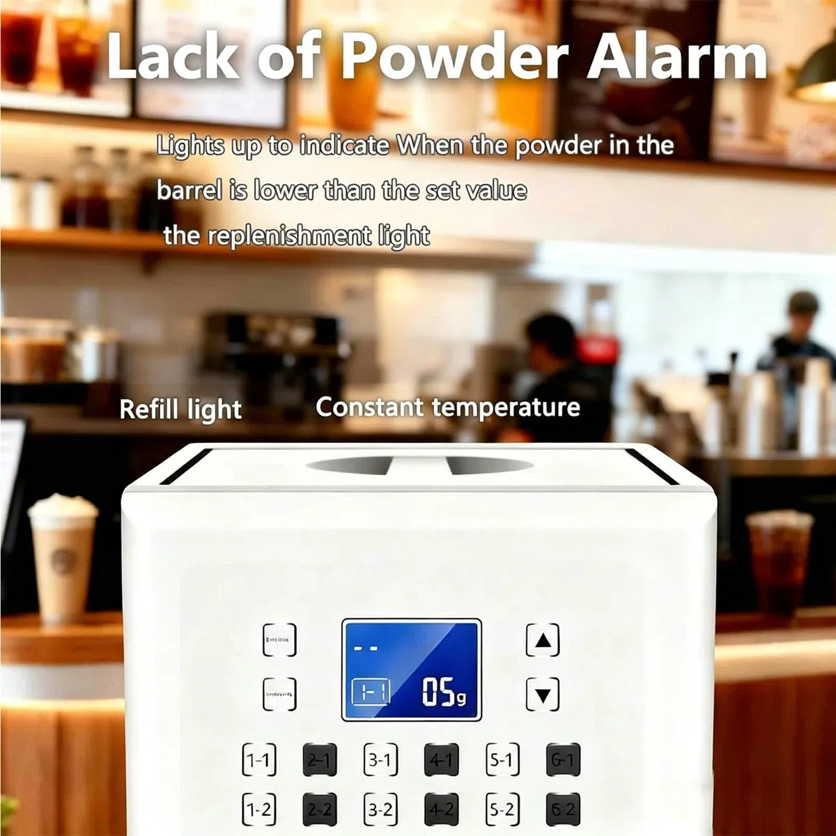 Kommerzielle automatische Fruchtpulver-Maschine, 3,5 l, Fruchtpulver-Dosiergerät, Fruktose-Sirupspender, kompatibel mit Kaffeepulver, Puderzucker, Taro-Pulver in Getränkeläden