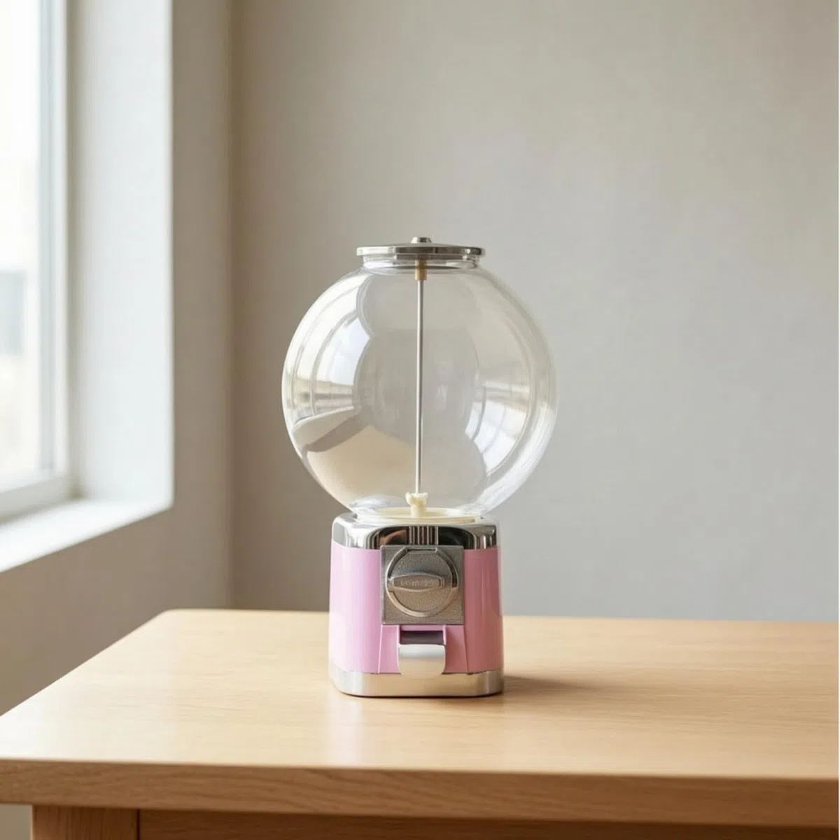 Kinder Maschine Kapselautomat Spielautomat Spielzeugspender Süßigkeitenspender Manuelle Ausgabe mit Sichtbarem Vorratsbehälter für Kapseln Kleine, Rosa
