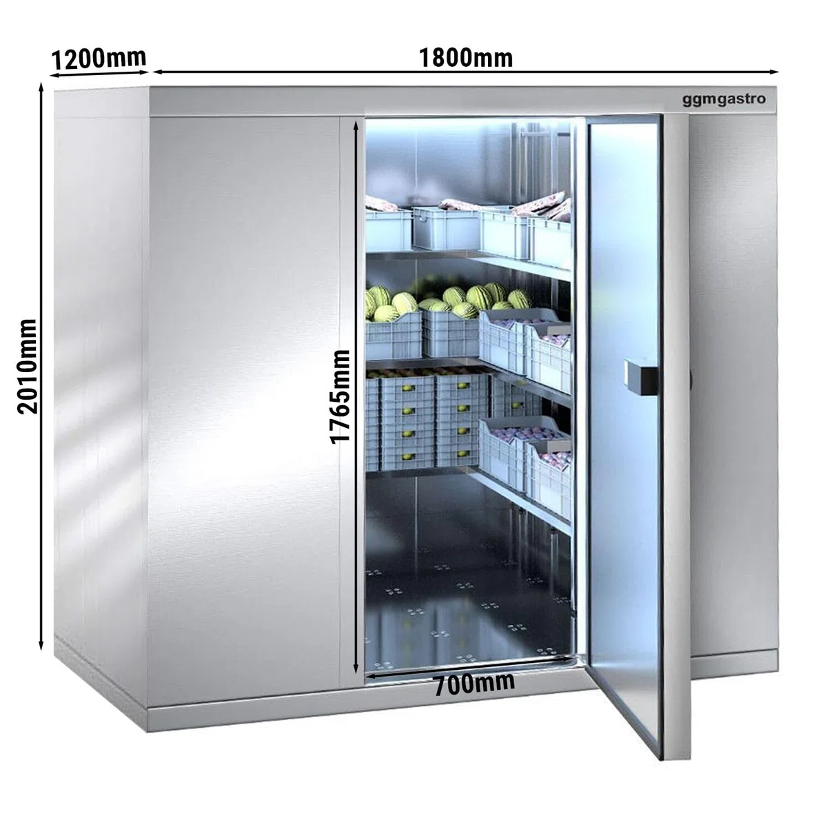 GGM Gastro | TKF1812E | Edelstahl Tiefkühlzelle - 1800x1200mm - 2,65m³