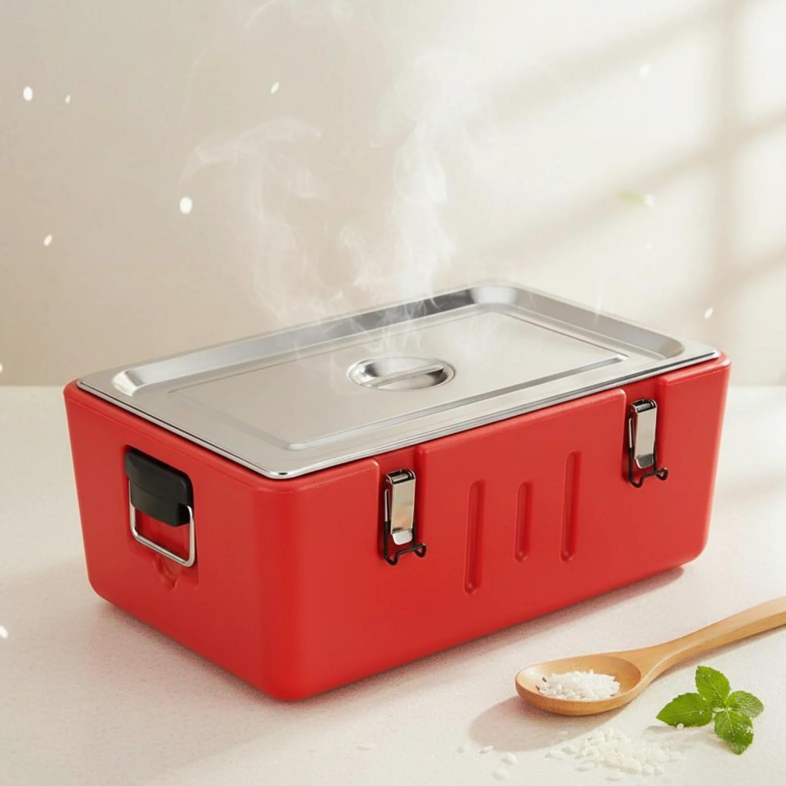 Sharplace Isolierter Speisebehälter Speisetransportbox Lebensmittelträger Warmhaltebox mit Hoher Isolierleistung Und Tragbaren Seitengriffen für Foodtruck, Removable 2 Grids