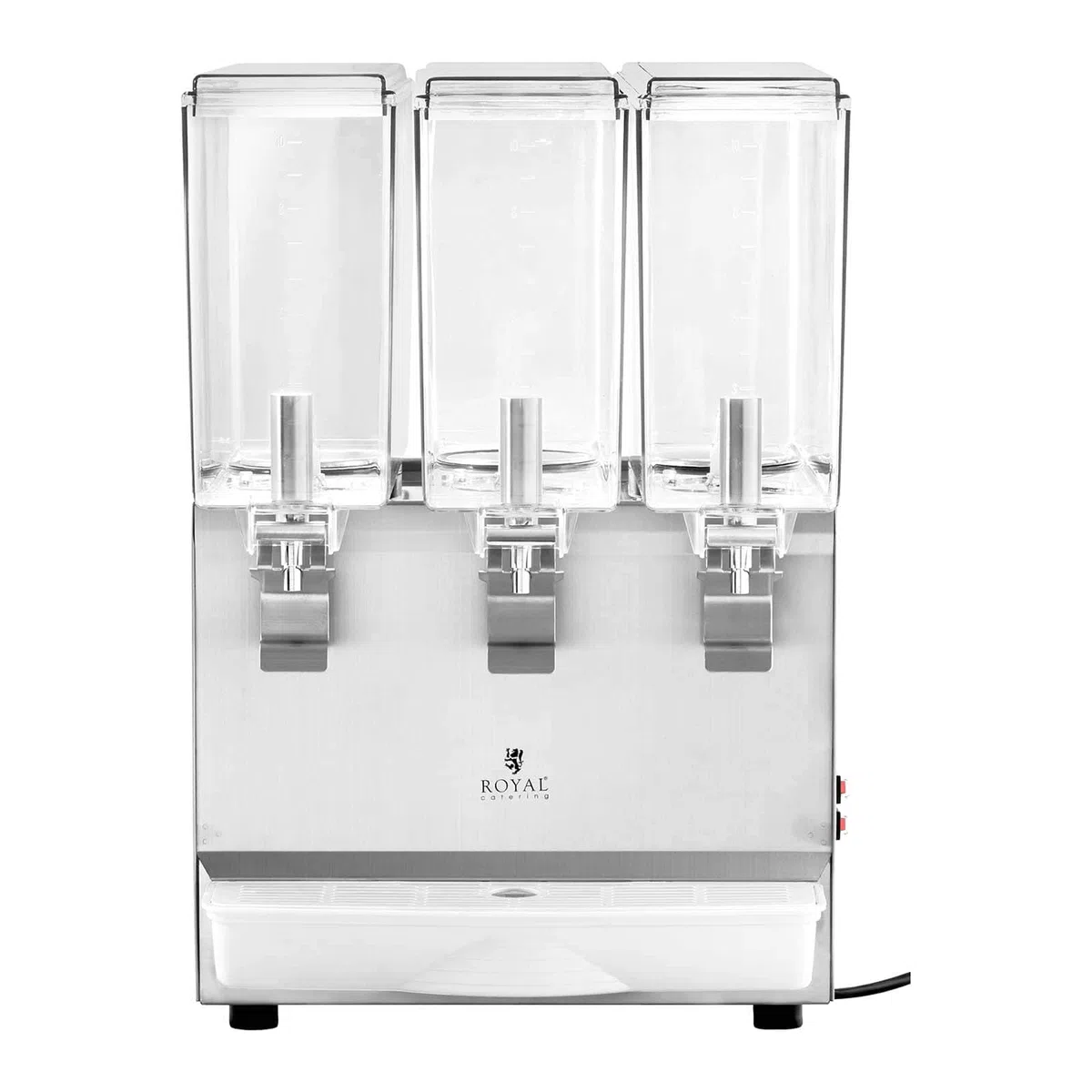 Royal Catering RC-JDD03 Saftspender 3 x 10 L Kühlsystem Dispenser Getränkespender Getränkespender mit Zapfhahn, Transparente