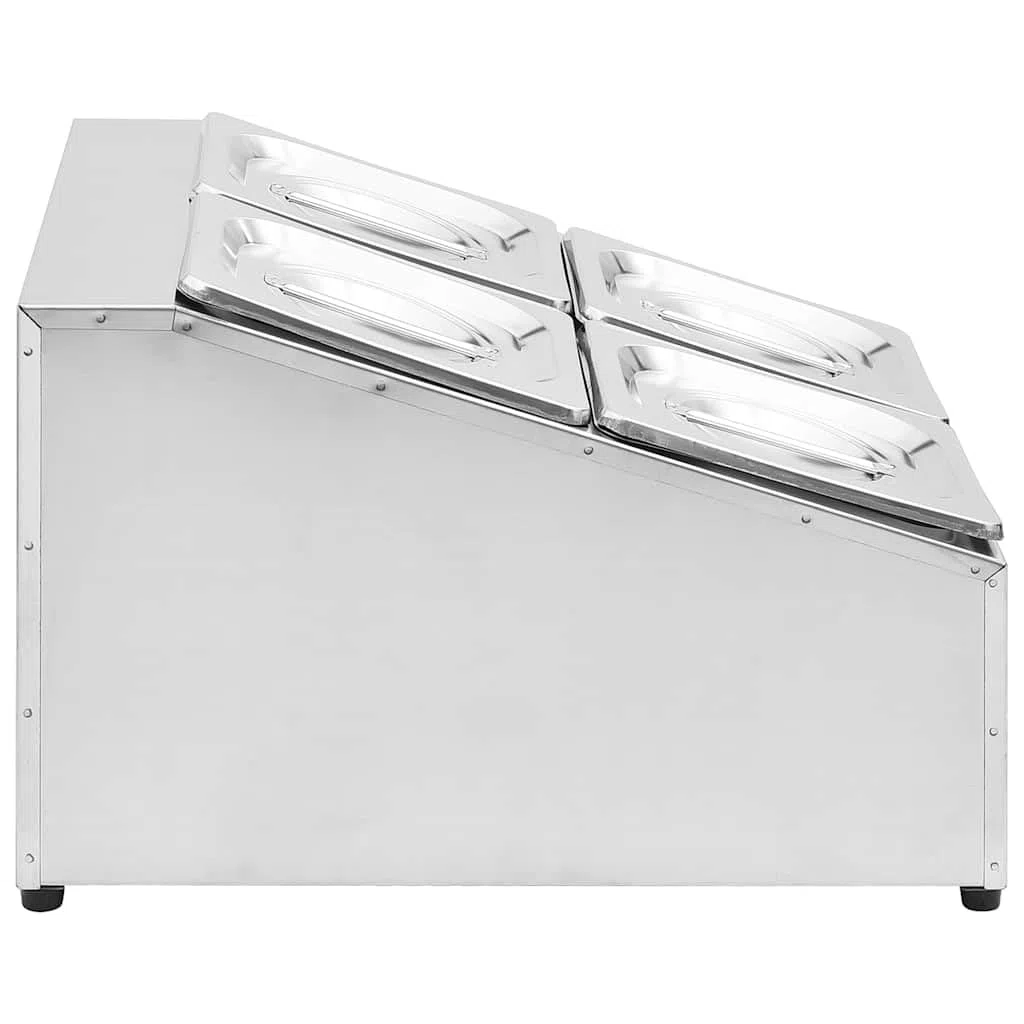Gastronorm-Behälter für 4 Behälter GN 1/6 Edelstahl mit Deckel