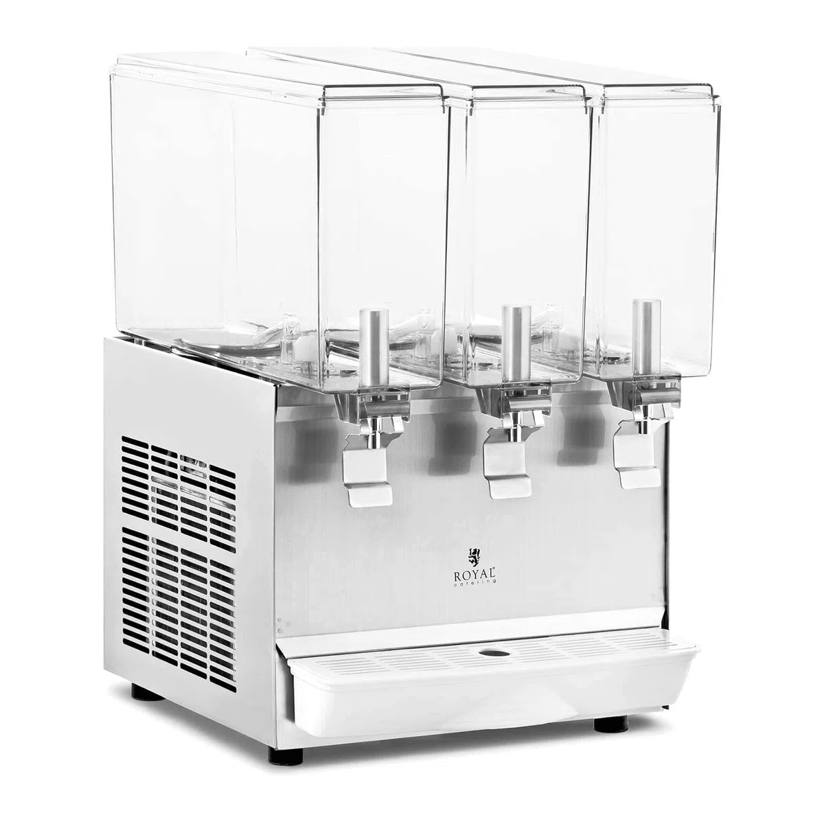 Royal Catering RC-JDD03 Saftspender 3 x 10 L Kühlsystem Dispenser Getränkespender Getränkespender mit Zapfhahn, Transparente