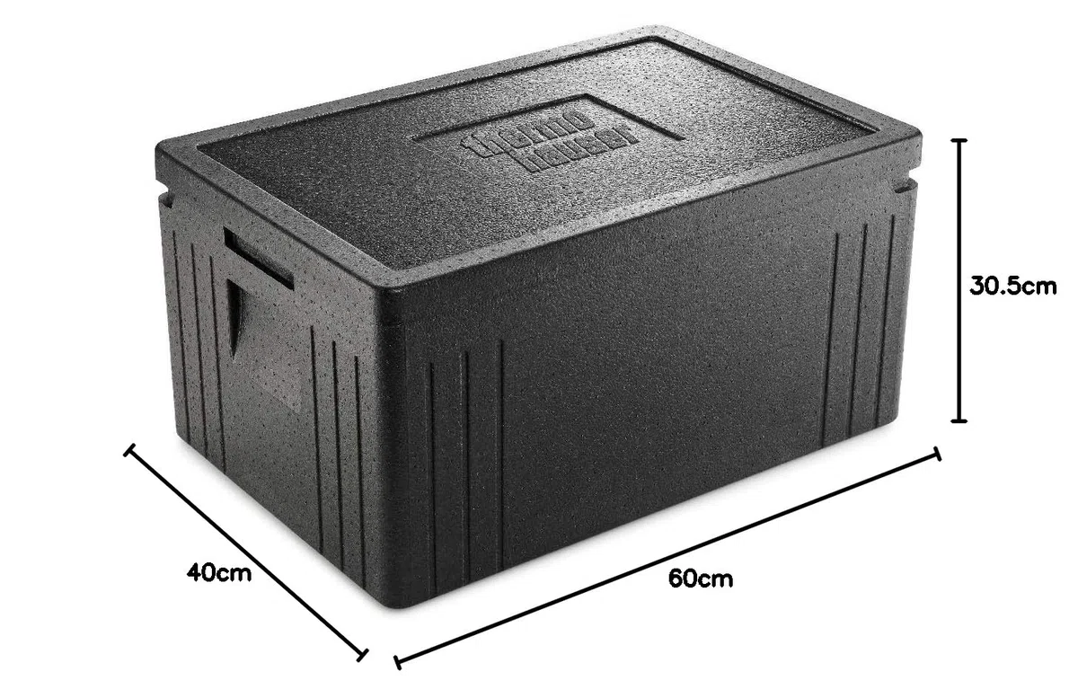 thermohauser EPP-Thermobox GN 1/1 Eco Line inklusive Deckel - 45 Liter Volumen - 60 x 40 x 30,5 cm - Basis-Serie
