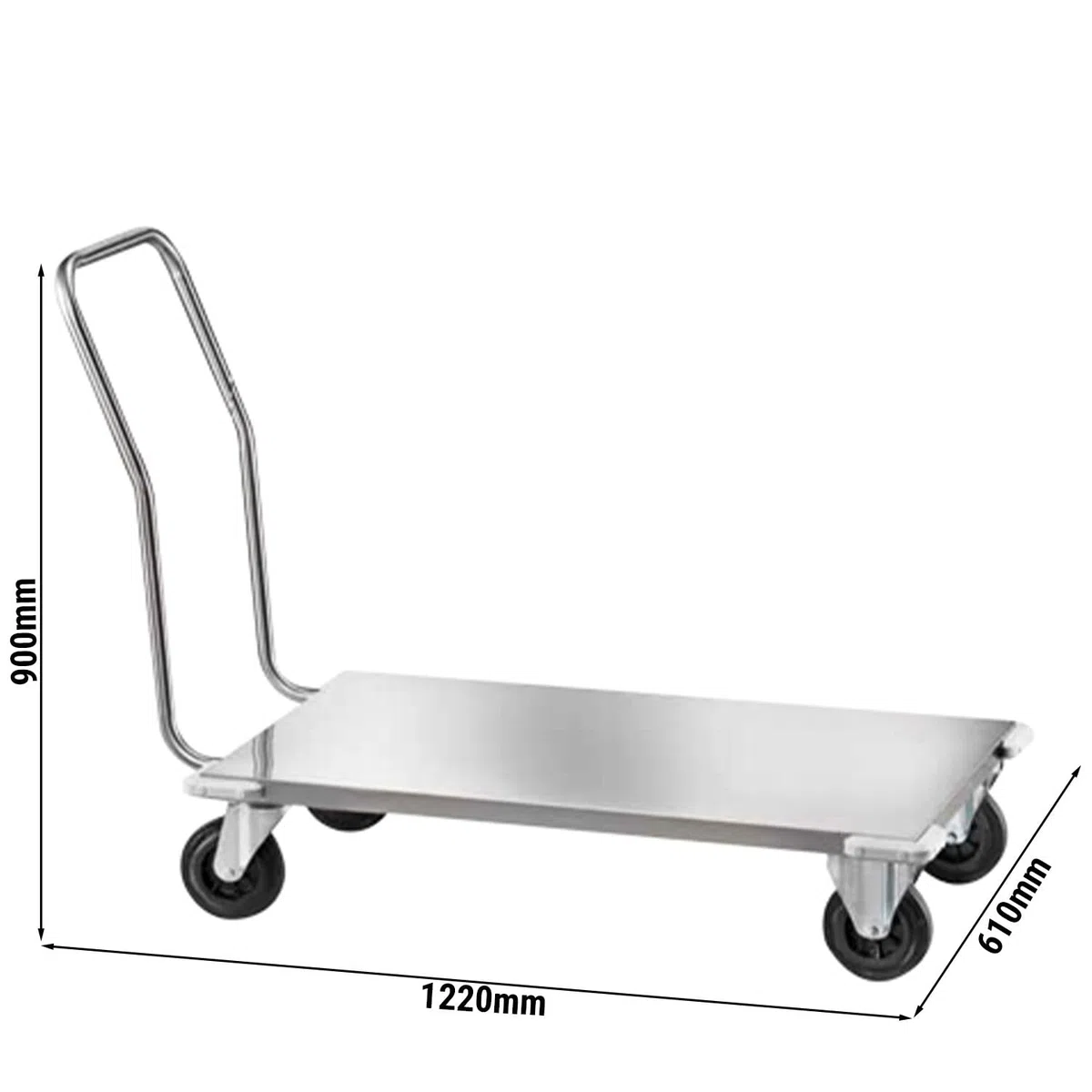 GGM Gastro | SWF1474 | Transportwagen - 610x1220mm - mit 1 Abstellfläche