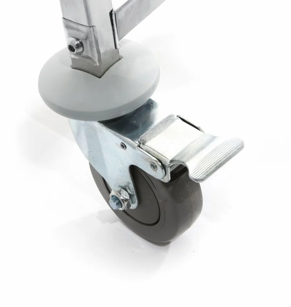 HENDI Abräumwagen, für GN 1/1 Tabletts/Behälter, mit Arbeitsfläche, mit 4 Rollen, 2 davon mit Bremse, 380x55x(H)925mm, Edelstahl