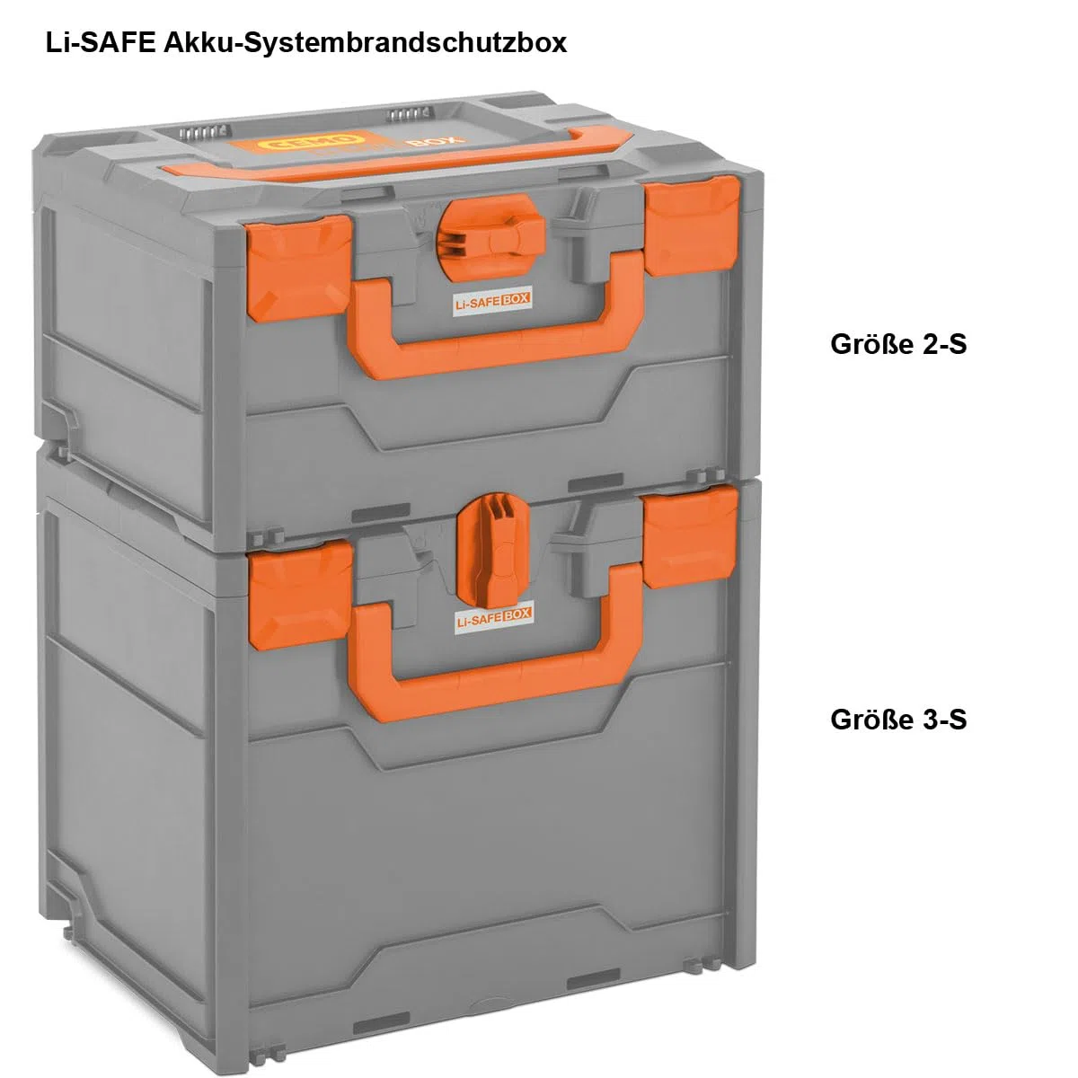 CEMO | Akku-Systembrandschutzbox Li-SAFE | für Lagerung und Transport | Modell 2-S | LxBxH 400 x 300 x 215 mm