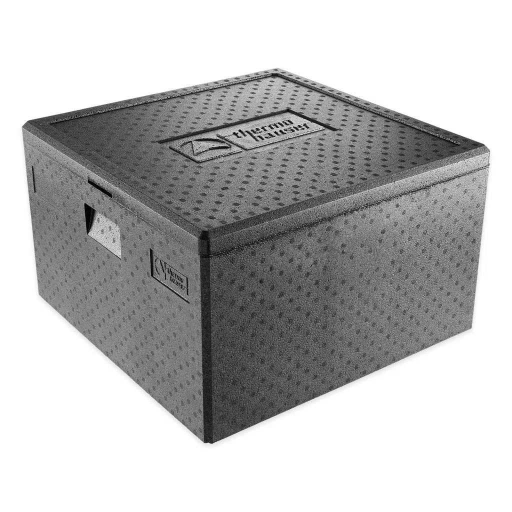 thermohauser EPP-Thermobox Pizza Maxi mit Deckel - 86 Liter - 59,5 x 59,5 x 36 cm - schwarz - extra große Nutzfläche
