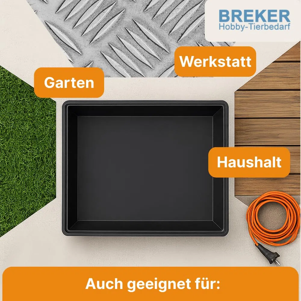 Breker Kunststoffwanne 80x80cm 10er Pack [geeignet als Kotwanne] 64 Liter Fassungsvolumen | Allzweckwanne | Plastikwanne