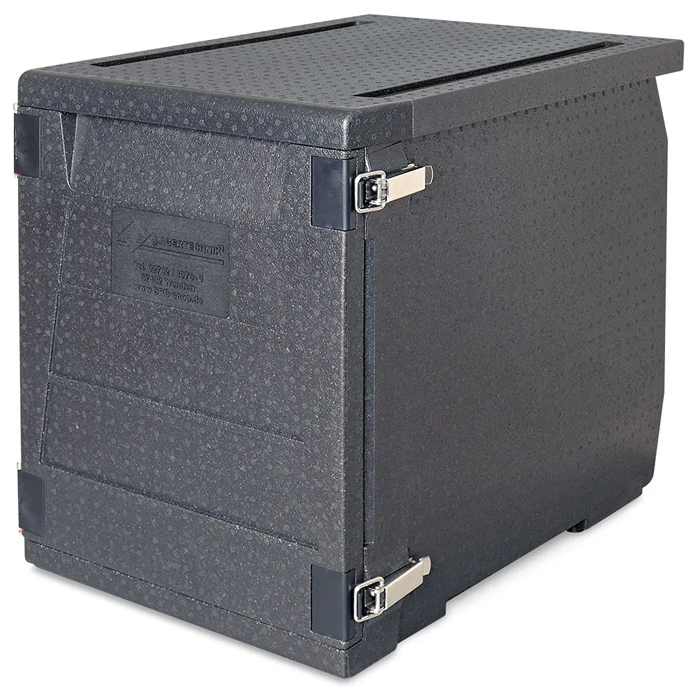 BRB Thermobox mit Fronteinschub und Deckel, Inhalt 146 Liter, BxTxH 540 x 740 x 685 mm, anthrazit