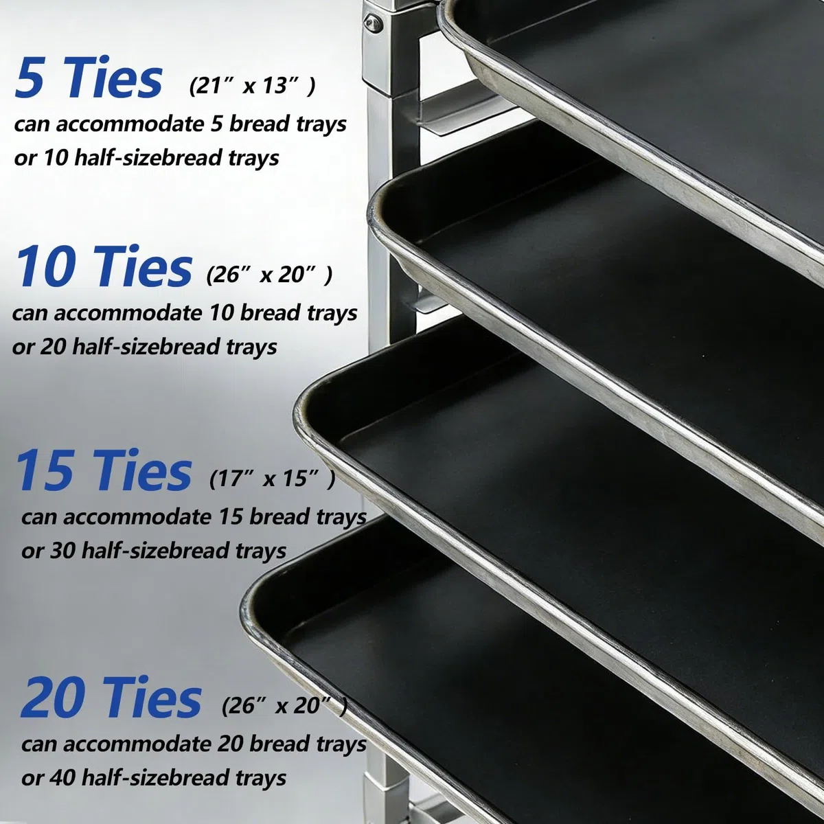 GarveeTech 15-Ebenen Alu Backblechregal Wandmontage, Bäckereiregal Gastro
