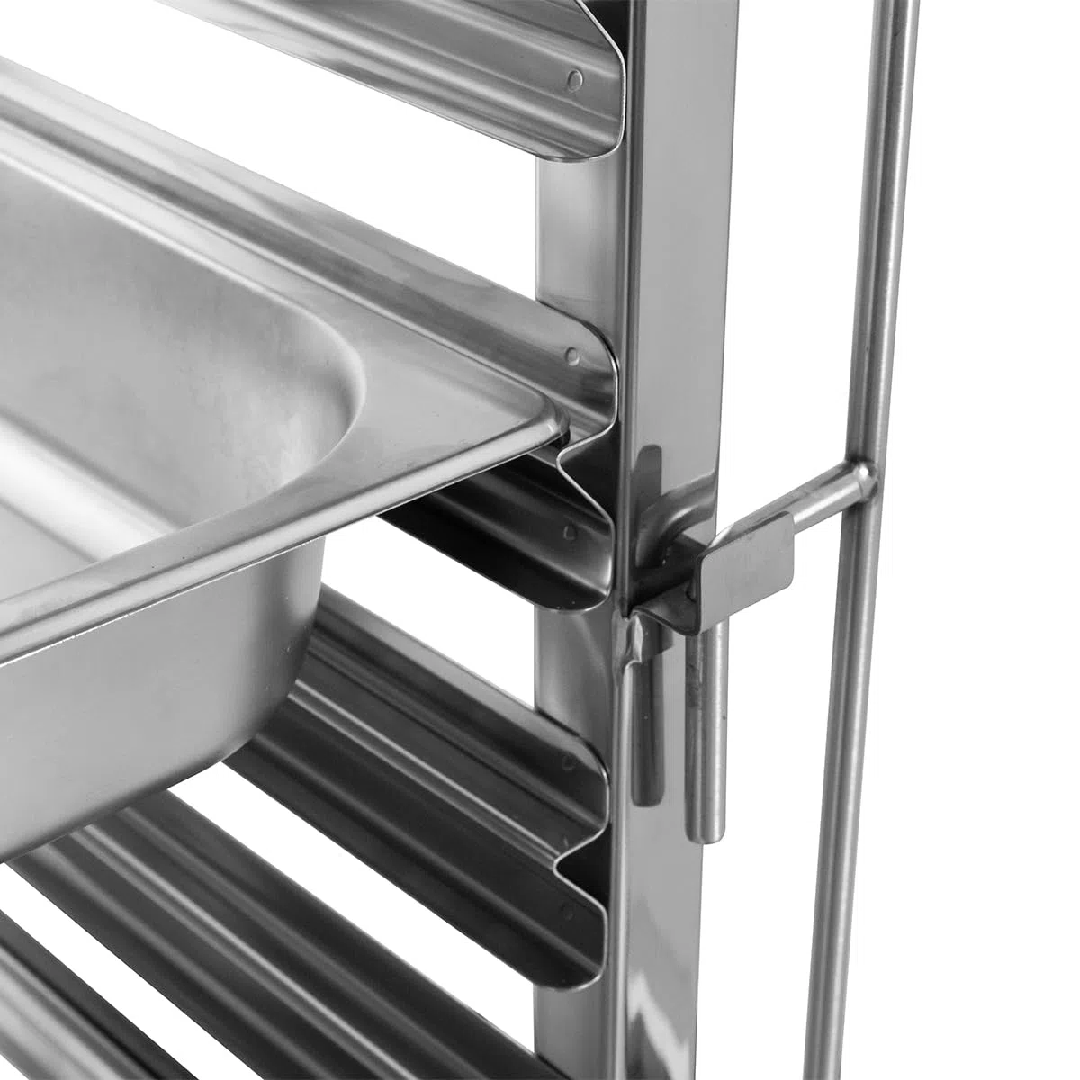 GastroHero Regalwagen ECO 15 GN 1/1 Edelstahl Transportwagen Tablettwagen 15 Etagen GN Wagen mit 4 Lenkrollen 2 Bremsen Doppelschienen Gastro Küchenwagen