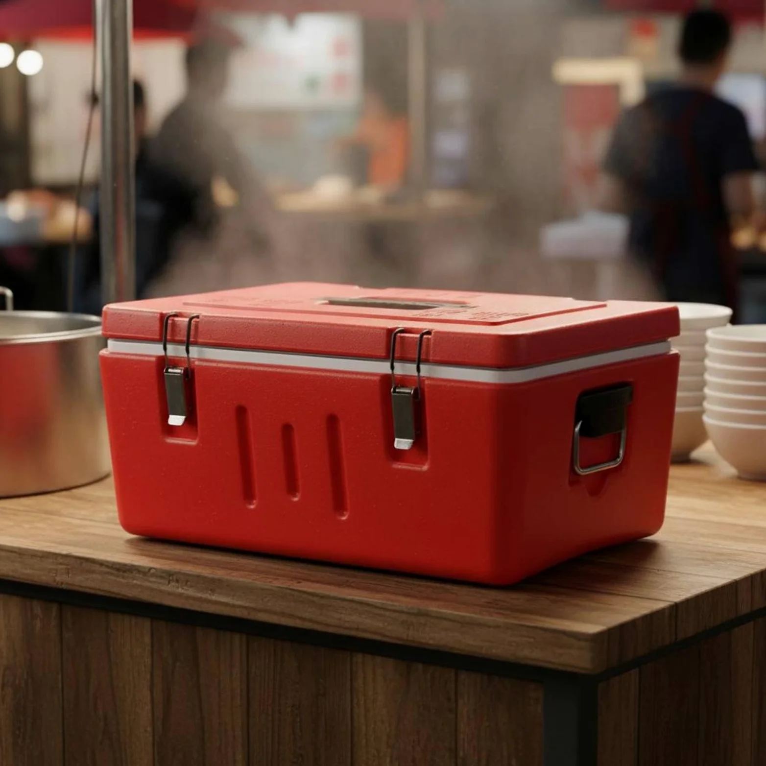 Sharplace Isolierter Speisebehälter Speisetransportbox Lebensmittelträger Warmhaltebox mit Hoher Isolierleistung Und Tragbaren Seitengriffen für Foodtruck, Removable 2 Grids
